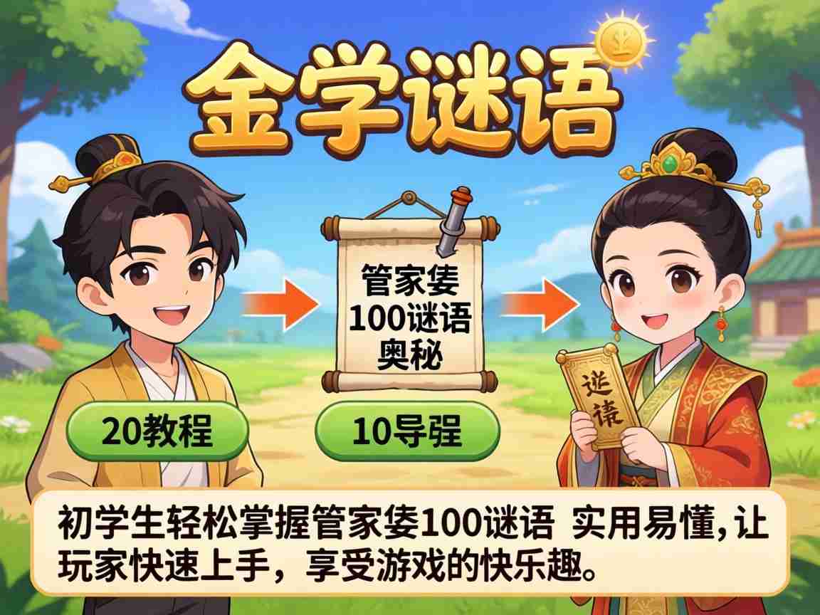 澳门管家婆100谜语是谁发明的金牌迷语 新手零基础入门实操教程