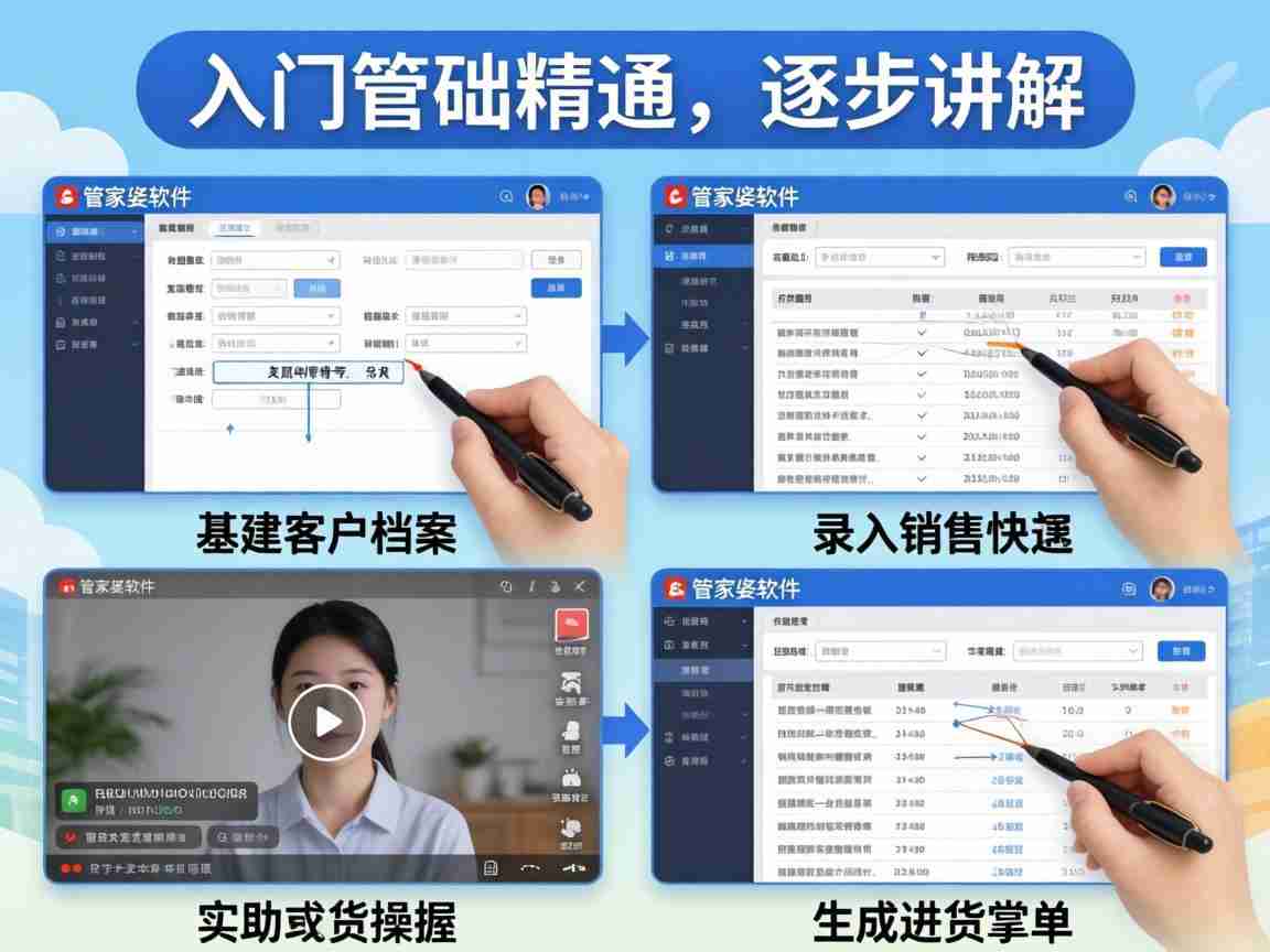 管家婆基础操作视频 新手零基础教程 软件实操入门到精通
