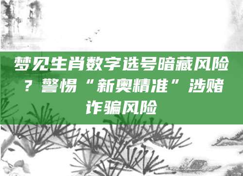 梦见生肖数字选号暗藏风险?警惕“新奥精准”涉赌诈骗风险