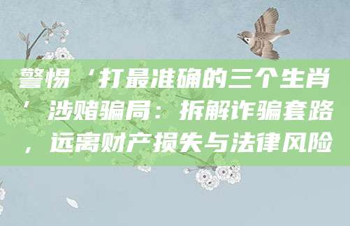 警惕‘打最准确的三个生肖’涉赌骗局:拆解诈骗套路,远离财产损失与法律风险